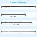 FADOTY Tension Curtain Rods No Drilling, Extra Long Tension Rod 41-139 Inch, Heavy Duty Shower Curtain Rod for Outdoor Patio Bathroom Windows Room Divider, Adjustable, Anti-Slip, No Rust, Black