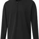 M MAELREG Quarter Zip Pullover Men Mock Neck Long Sleeve Performance Golf Athletic Pullover Half Zip Mens Sweatshirt (Black, M)