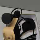 LISHAN Women's Platform Heeled Sandals Slingback Block High Heels (8, Black)