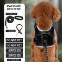 Service Dog Vest, No Pull Dog Harness Small Sized Dog, Service Dog Harnesses and Leash Set, Reflective Easy Walk Dog Vest Harness with Handle, Service Animal Vest for Dogs(Black, S)