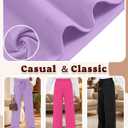 4 Pack Girls' Wide Leg Pants Drawstring Baggy Sweatpants Teen Loose Open Bottom Joggers with Pockets, XS