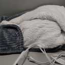 Bedsure GentleSoft Heated Blanket Throw - Soft Ribbed Flannel Electric Blanket, Heating with 6 Time Settings (Up to 10H), 6 Heat Settings & 8Hr Timer Auto Off, Gifts for Grandma (50x60 inches, Grey)