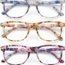 JOLISU 5 Pack Reading Glasses For Women - Stylish Blue Light Blocking Readers -Womens Men Spring Hinge Eyeglasses (1.25)
