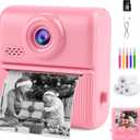 Kids Instant Print Camera,1080P Digital Camera for Kids with 32GB Card, for Grandkids,4 6 7 8 9 10 Year Old Girls Boys Birthday Gifts, Instant Print Toys for Girls 6-8 8-10 (Pink)