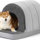 Orthopedic Dog Bed House - Dog House Indoor with Egg-Crate Foam - Tent Bed with Waterproof Lining & Nonskid Bottom, Ideal for Medium Breeds & Fits 30-Inch Crate - 29"x18", Charcoal
