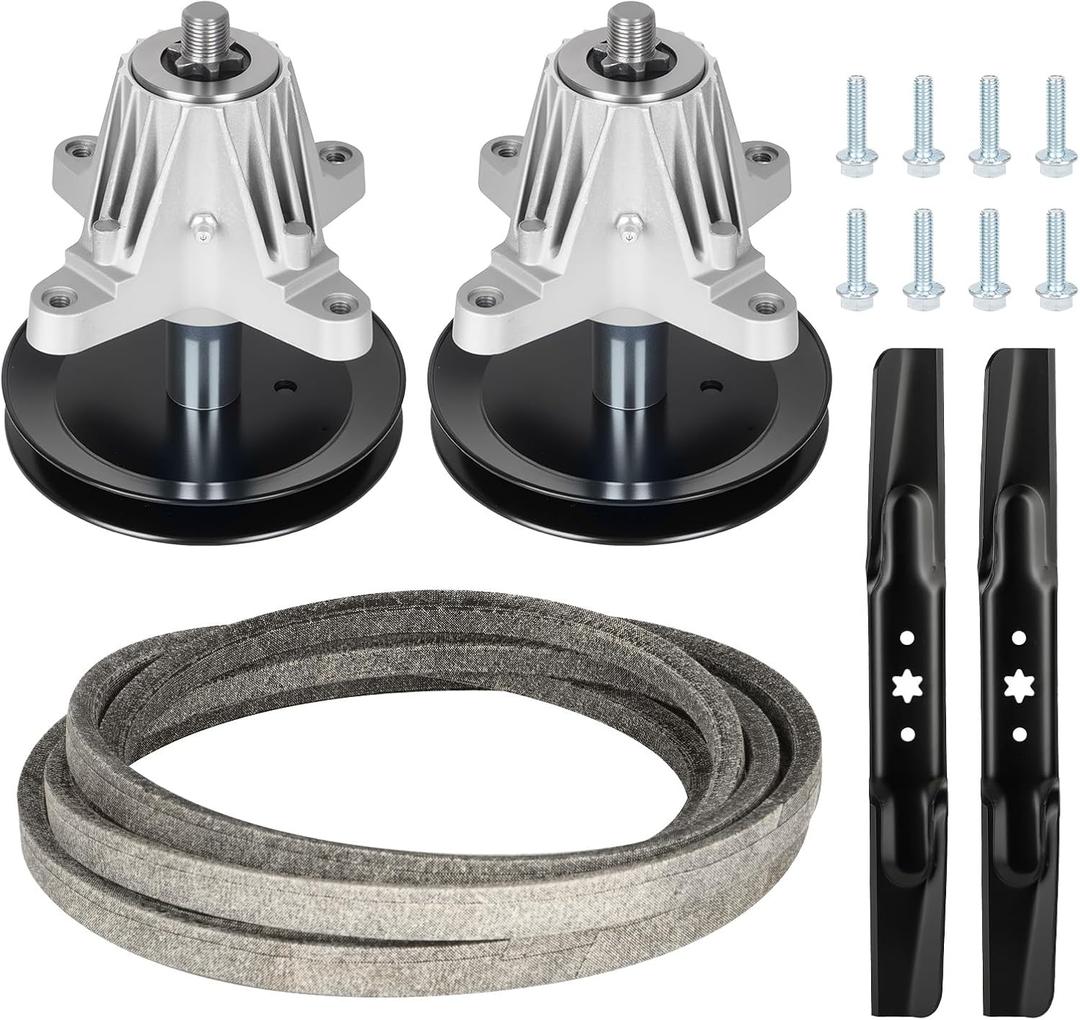 42 Inch Deck Rebuild Kit 918-06991 Spindle Fit for Craftsman T1000 T1200 T1400 LT4200 Troy-Bilt Bronco Pony 42 TB42, Includes 2 Spindles 618-06991, 2 Blades 742-04312, 96 Belt 754-04060