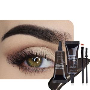 Tinted Thickening Eyebrow Mascara with Two Eyebrow Brushes,Brow Fast Sculpt,Waterproof,Transfer-proof,Eyebrow Tinting Kit- Cruelty Free - Light Medium Brown (2 Pack) (04 Black)