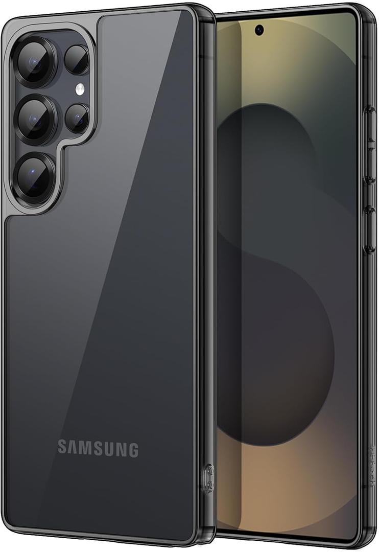 JETech Case for Samsung Galaxy S25 Ultra 5G, Non-Yellowing Shockproof Bumper Protective Phone Cover, Anti-Scratch Hard PC Back (Titanium Black)