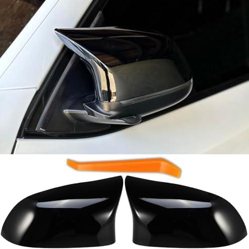 Qlhshop M Style Replacement Side Mirror Cover Cap for 2013-2018 BMW X5 F15 X3 F25(LCL) X4 F26 M40i X6 F16 Exterior Accessories Tuning Parts, Glossy Black - 1 Pair (Left-Right)