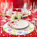 Lucleag 25 PCS Valentines Day Paper Place Mats, Disposable Valentines Heart Placemats Decorative Table Mats for Anniversary Wedding Valentines Day Party Dinner Table Decor, 11.8x11.8 in