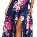 KILIG Women's Summer Maxi Dress 2025 Casual Sleeveless Split Floral Sundress Beach Vacation Flowy Long Dresses (Large, Navy Pink Floral)