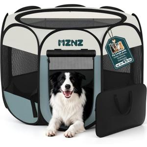 Dog Playpen, Portable Puppy Pet Crate Indoors for Small/Medium/Large Dogs Cats Rabbits, Foldable Dog Cage Enclosure for Outdoor, Pop Up Dogs Tent Kennel with Carrying Case, Grey