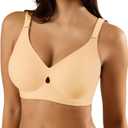 Padded Wireless Bras for Women - Wireless Bra Bralettes for Women with Support Padded Bralette (Beige, XL)