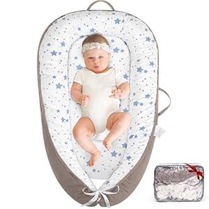 HKAI Baby Lounger – Soft Cotton Infant Floor Seat for Newborn to 24 Months, Portable Travel-Friendly Pillow for Boys & Girls