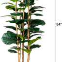 Nearly Natural 7ft. Artificial Fiddle Leaf Tree in Decorative White Planter