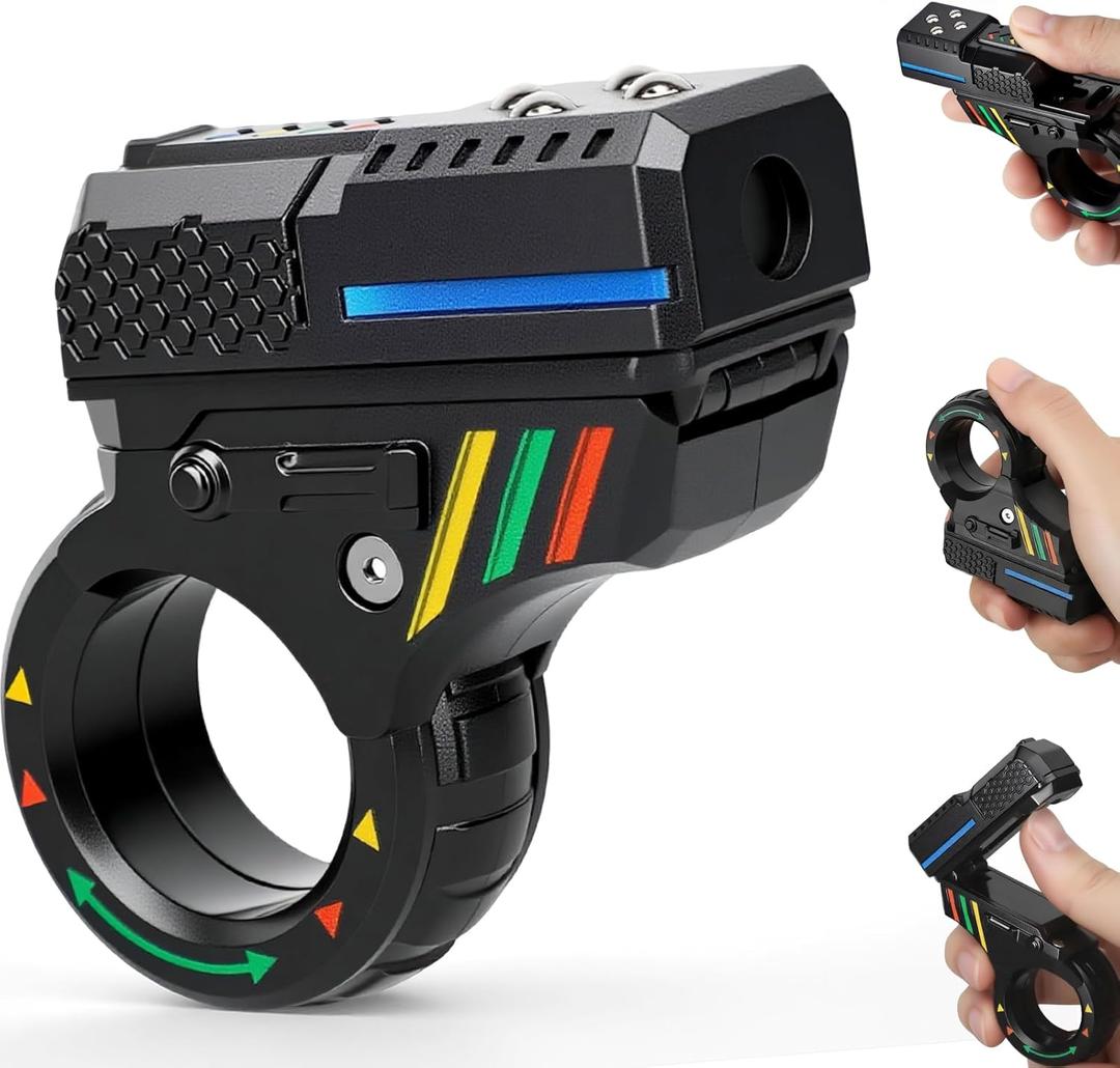 Fidget Spinner Toy for Kids Adults, 3D Fidget Slider Ring, EDC Fidget Spinner Desk Toy for Stress Relief, Hand Roller Gifts for Office Classroom Boys Men, 5 in 1, Plastic (Multicolored)