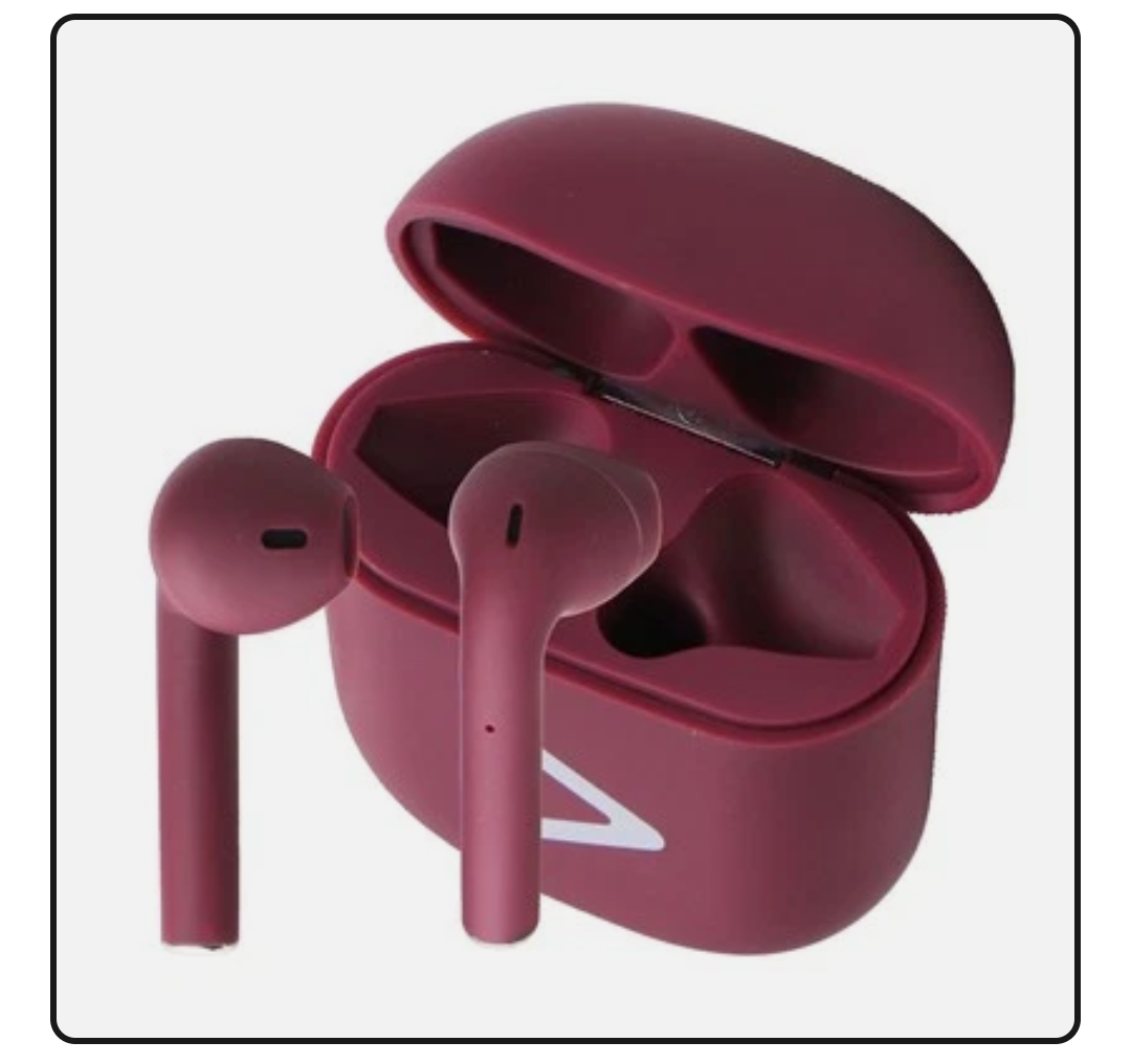 Acoustix AudioBuds+ True Wireless Bluetooth Earbuds with Charge Case - Burgundy