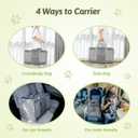 Sedioso Extra Large Cat Carrier for 2 Cats, 24x14x16in Pet Carriers for Cat and Dog Up to 40lbs, All-Sided Large Mesh Cat Carrier with Great Ventilation, Portable Soft Sided Pet Carriers for Traveling, Grey(Extra Large)