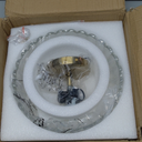 Semi Ceiling Mount Lighting Fixure - 4-Light Ceiling Light Fixture with Amber Glass - Gold Vintage Hallway Light Fixtures for Bedroom, C2513-AM