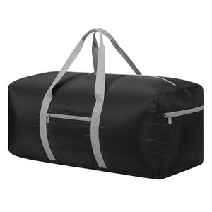 iFARADAY Foldable Duffle Bag for Travel - 30 inch / 75L Large Spare Travel Duffel Bag Lightweight with Trolley Sleeve - Black