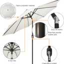Blissun 9' Outdoor Patio Umbrella, Outdoor Table Umbrella, Yard Umbrella, Market Umbrella with 8 Sturdy Ribs, Push Button Tilt and Crank