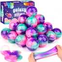 24 Pack Galaxy Slime Balls for Kids - Stretchy, Non-Sticky, Mess-Free Stress Relief Toys, Halloween Christmas Party Favors, Classroom Rewards, Easter Egg Fillers, Goodie Bag Stuffers for Boys & Girls