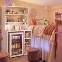 Novabright White 6 Tier Mini Fridge Stand with Top Shelf for Dorm, 73.2", 33.75" W x 22" D x 72.3" H
