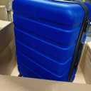 Coolife Luggage 4 Piece Set Suitcase Spinner Hardshell Lightweight TSA Lock (family set-blue1)