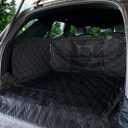 Bulldogology SUV Cargo Liner for Dogs 55"x82" Heavy Duty Complete Pet Trunk Cargo Cover Area - Trunk Cover Car Protector for Dogs Waterproof Nonslip Mat - Dog Cargo Liner SUVs Vans Cars (Large, Black)