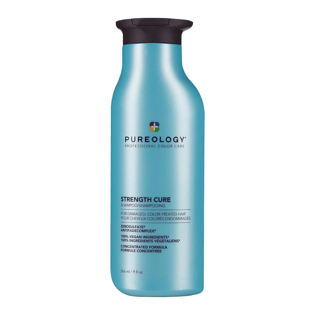 Pureology Strength Cure Shampoo - For Damaged or Color-Treated Hair, Strengthens & Prevents Breakage, Seals Split Ends, Vegan & Sulfate-Free (9 Fl Oz (Pack of 1))