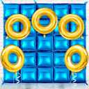 30 Pcs Gold Ring with Blue Square Birthday Party Balloon Hedgehog Cartoon Characters Themed Party Decor Foil Large Balloons for Cartoon Carnival Theme Birthday Decorations