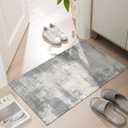 LYGLIGH Ultra Thin Door Mat Indoor Entrance, 1/ 10 in Thin Door Mats for Inside Entry, Non-Slip Rubber Backing Washable Doormat, Fade Resistant, Absorbent, Low Profile Dirt Trapper, 30"X17", Distressed