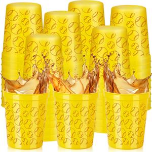 VDESFUEBY 24 Pcs Softball Party Cups 12oz Softball Party Thick Reusable Plastic Disposable Cup Softball Themed Party Supplies Cold Drink Wine Coffee for Softball Partys Supplies Favors