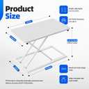 Standing Desk Converter Height Adjustable, Sit to Stand up Desk Riser Computer Workstation use in Laptop and Single Monitor Ergonomic Desktop Workstation for Home Office - White