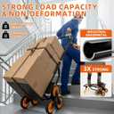 Heavy Duty Stair Climbing Dolly, 380lb Capacity Folding Hand Truck with 5.9” Tri-Wheel, Portable Stair Climber Cart for Moving Furniture Groceries Boxes Laundry, Back-Saving Tool for Apartment Home