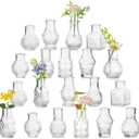 Hewory Mini Bud Vases for Centerpieces: 20pcs Small Glass Vase Bulk - Clear Tiny Vases for Wedding Baby Shower Birthday Party Events Table Decor