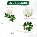 Briful 3PCS Peonies Artificial Flowers 24'' Faux Silk Flowers Spray Real Touch Fake Flowers Bouquet for Home Floral Arrangements Centerpiece Wedding Vintage Decor(Cream)