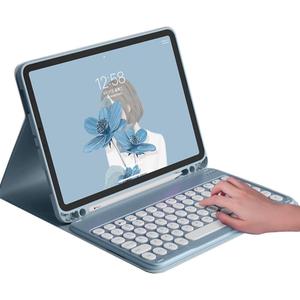Keyboard Case for iPad 9th 8th 7th Generation 10.2"/ iPad Air 3rd Gen/iPad Pro 10.5" Cute Round Key Wireless Detachable BT Color Keyboard Cover (Black)