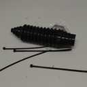 Steering Rack Boot Kit, Universal Steering Rack and Pinion Tie Rod Boots, Dustproof Silicone Inner Tie Rod Boot Set with Rack and Pinion Bellow Cable Ties and Clamps (Black)