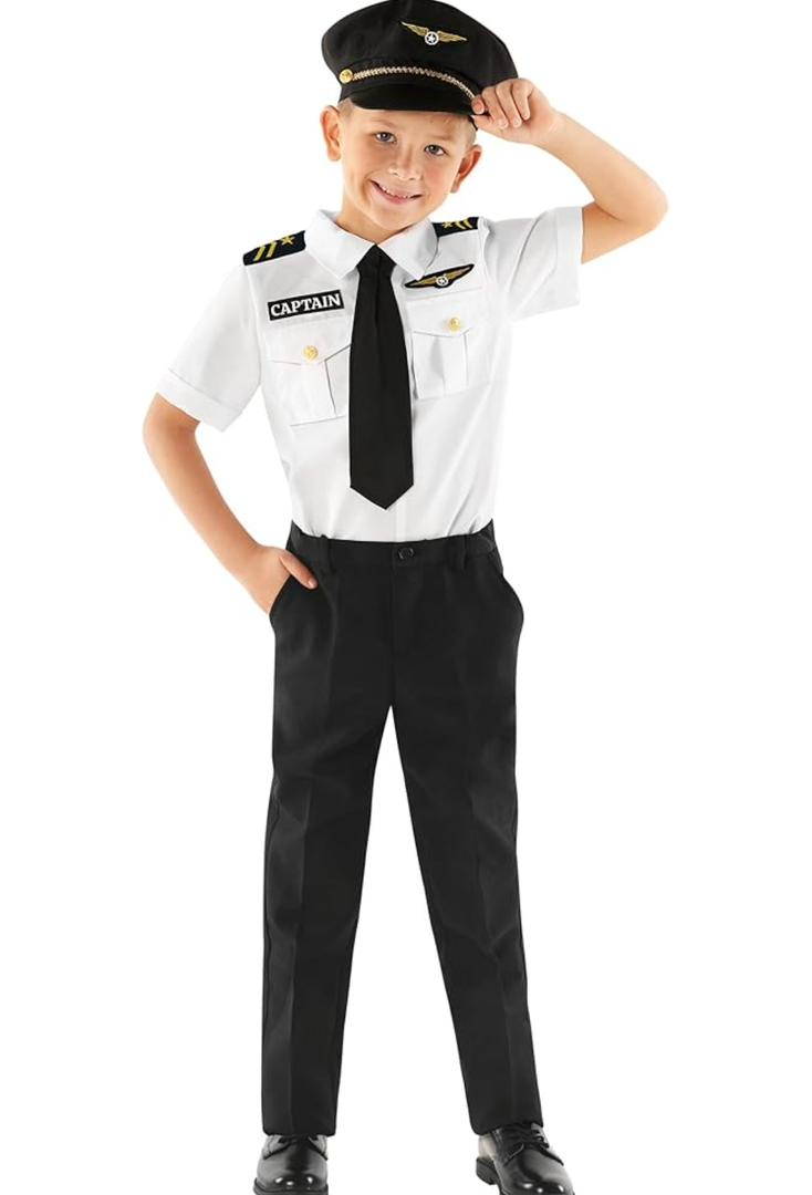 Morph Pilot Kids Airplane Costume - Boys Pilot Uniform for Halloween S