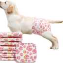 Dono Dog Diapers Female, Disposable Doggie Diapers, Super Absorbent Puppy Diapers with Adjustable Tail Hole, Wetness Indicator for Cats Doggy in Heat Period, Small, 16 Count