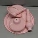 Set of 3 Pink Cake Stands, QENUIITEA Metal Round Cake Holder Dessert Pie Pizza Display Stand 8" 10" 12" Serving Tray Decoration for Wedding Celebration Party Birthday Baby Shower