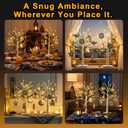 Eambrite 22" Ramadan Tree Decorations Lights, Birch Twig Tree with 24 LEDs Battery Operated, Mubarak Ramadan Decorations for Home Table Party (Timer, USB)