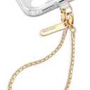 Phone Wrist Strap Metal Phone Chain Wristlet Strap Detachable iPhone Lanyard Wrist with 2 Tether Tabs iPhone Charm strap For Women girls Shopping Traveling Party Walking (Short, Gold)