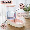 kathson Gravity Dog Water Dispenser Automatic Cat Drinking Water Station 1 Gallon Large Capacity Puppy Water Bowl for Small and Medium Dogs Cats Pink