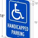SmartSign Handicapped Parking Sign, 12 x 18 Inches 3M Engineer Grade Reflective Aluminum, Pre-Drilled Holes, USA Made