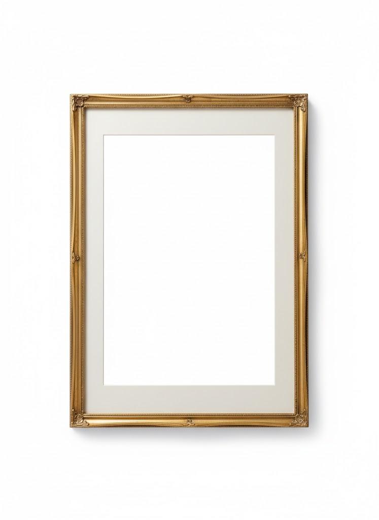 Vintage Gold Ornate Baroque Carved Wood Picture Frame with Mat (26*38 inch)