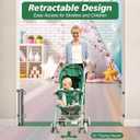 24" Tall X 120" Extra Wide Retractable Baby Gates, Short Dog Gates to Step Over, Reinforced Long Mesh Pet Gate with Support Rods, Small Puppy Gates for The House, Grey