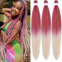 Ombre Blonde Braiding Hair ez braid pre stretched hypoallergenic braiding hair Extensions for Knotless Box Braids 3 Packs