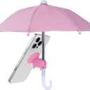 Cell Phone Umbrella for Sun Shade, Universal Adjustable Stand with Cute Piggy Suction Cup, Outdoor Anti-Reflective Glare Blocking Cell Phone Sun Visor, Pink